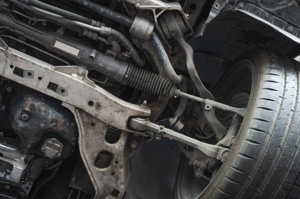 Close Up,of,car,front,suspension,system,components.
